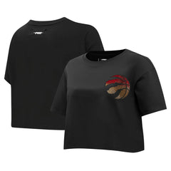 Toronto Raptors Pro Standard Women's Jewels Boxy Cropped T-Shirt On Sale