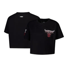 Chicago Bulls Pro Standard Women's Jewels Boxy Cropped T-Shirt sale On Sale