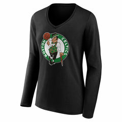 Boston Celtics Women's Primary Logo Long Sleeve V-Neck T-Shirt Discount