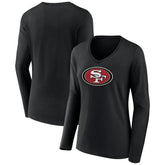 San Francisco 49ers Women's Primary Logo Long Sleeve V-Neck T-Shirt