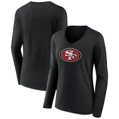 San Francisco 49ers Women's Primary Logo Long Sleeve V-Neck T-Shirt