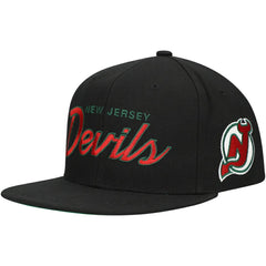New Jersey Devils Mitchell & Ness Core Team Script 2.0 Snapback Hat Outlet