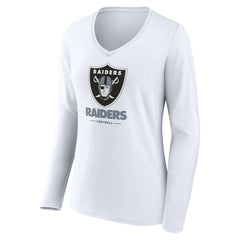 Las Vegas Raiders Women's Team Lockup Long Sleeve V-Neck T-Shirt