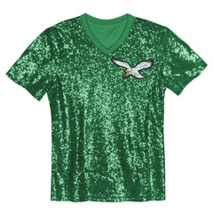 Philadelphia Eagles Jalen Hurts Girls Youth Sequin V-Neck Fashion Jersey