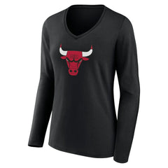Chicago Bulls Women's Primary Logo Long Sleeve V-Neck T-Shirt sale Online