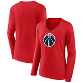 Washington Wizards Women's Primary Logo Long Sleeve V-Neck T-Shirt On Sale