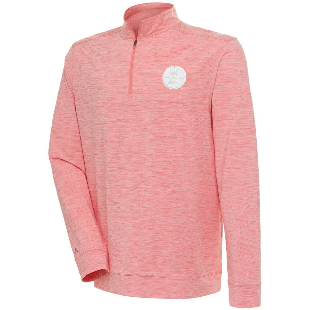 Boston Bruins Antigua White Logo Bright Quarter-Zip Pullover Discount