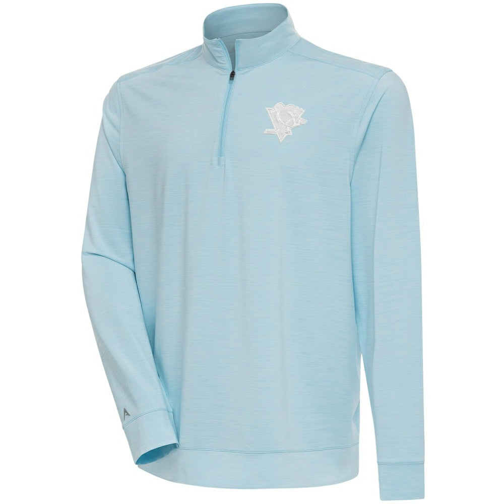Pittsburgh Penguins Antigua White Logo Bright Quarter-Zip Pullover On Sale