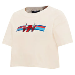 Chicago Bulls Pro Standard Women's Retro Striper SJ Cropped Boxy T-Shirt sale Discount