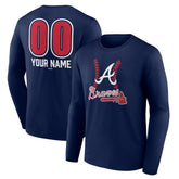 Atlanta Braves Personalized Name & Number Fastball Long Sleeve T-Shirt | MLB Sale