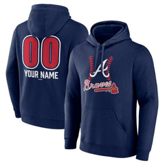 Atlanta Braves Personalized Name & Number Fastball Pullover Hoodie | MLB Near me