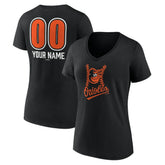 Baltimore Orioles Women's Personalized Name & Number Fastball V-Neck T-Shirt | MLB Outlet