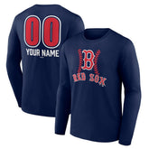 Boston Red Sox Personalized Name & Number Fastball Long Sleeve T-Shirt | MLB Discount