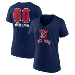 Boston Red Sox Women's Personalized Name & Number Fastball V-Neck T-Shirt | MLB Shop