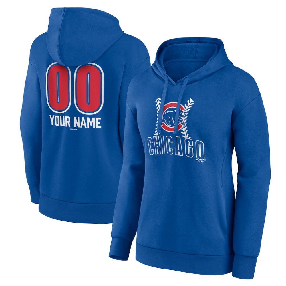 Chicago Cubs Women's Personalized Name & Number Fastball Pullover Hoodie | MLB New