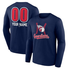 Cleveland Guardians Personalized Name & Number Fastball Long Sleeve T-Shirt | MLB For sale
