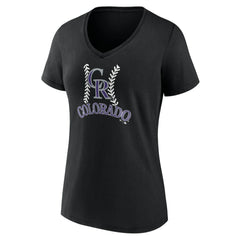 Colorado Rockies Women's Personalized Name & Number Fastball V-Neck T-Shirt | MLB Outlet
