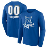 Kansas City Royals Personalized Name & Number Fastball Long Sleeve T-Shirt | MLB New