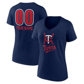 Minnesota Twins Women's Personalized Name & Number Fastball V-Neck T-Shirt | MLB Shop