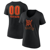 San Francisco Giants Women's Personalized Name & Number Fastball V-Neck T-Shirt | MLB US