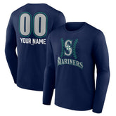 Seattle Mariners Personalized Name & Number Fastball Long Sleeve T-Shirt | MLB New