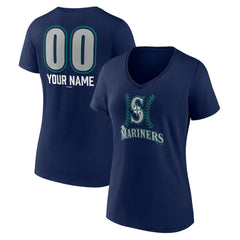Seattle Mariners Women's Personalized Name & Number Fastball V-Neck T-Shirt | MLB US