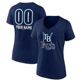 Tampa Bay Rays Women's Personalized Name & Number Fastball V-Neck T-Shirt | MLB Online