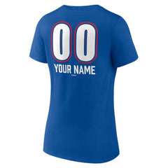 Texas Rangers Women's Personalized Name & Number Fastball V-Neck T-Shirt | MLB Outlet
