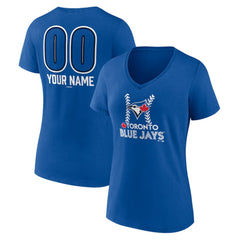Toronto Blue Jays Women's Personalized Name & Number Fastball V-Neck T-Shirt | MLB Near me