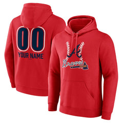 Atlanta Braves Personalized Name & Number Fastball Pullover Hoodie | MLB Shop