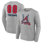 Atlanta Braves Personalized Name & Number Fastball Long Sleeve T-Shirt | MLB On Sale