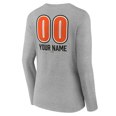 Baltimore Orioles Women's Personalized Name & Number Fastball Long Sleeve V-Neck T-Shirt | MLB Sale