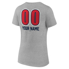 Boston Red Sox Women's Personalized Name & Number Fastball V-Neck T-Shirt | MLB Discount