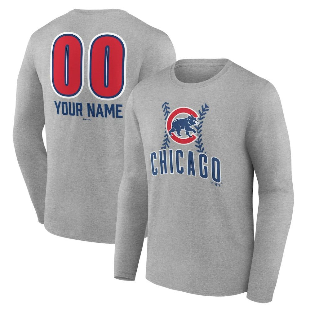 Chicago Cubs Personalized Name & Number Fastball Long Sleeve T-Shirt | MLB US