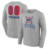 Chicago Cubs Personalized Name & Number Fastball Long Sleeve T-Shirt | MLB US