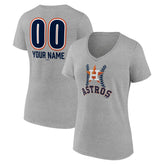 Houston Astros Women's Personalized Name & Number Fastball V-Neck T-Shirt | MLB Shop