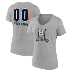 Houston Astros Women's Personalized Name & Number Fastball V-Neck T-Shirt | MLB Shop