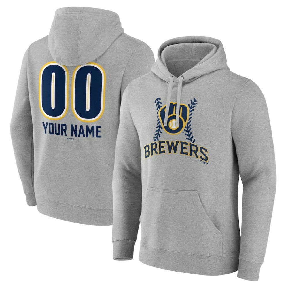 Milwaukee Brewers Personalized Name & Number Fastball Pullover Hoodie | MLB For sale