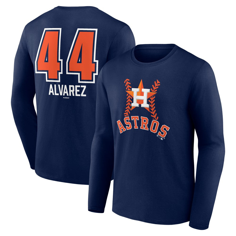 Yordan Alvarez Houston Astros Fastball Player Name & Number Long Sleeve T-Shirt | MLB New