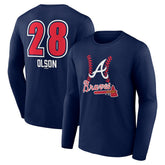 Matt Olson Atlanta Braves Fastball Player Name & Number Long Sleeve T-Shirt | MLB Sale