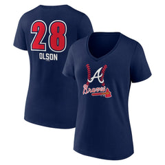 Matt Olson Atlanta Braves Women's Fastball Player Name & Number V-Neck T-Shirt | MLB For sale