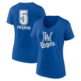 Freddie Freeman Los Angeles Dodgers Women's Fastball Player Name & Number V-Neck T-Shirt | MLB Online