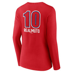 J.T. Realmuto Philadelphia Phillies Women's Fastball Player Name & Number Long Sleeve V-Neck T-Shirt | MLB New