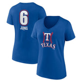 Josh Jung Texas Rangers Women's Fastball Player Name & Number V-Neck T-Shirt | MLB On Sale