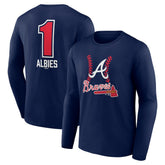 Ozzie Albies Atlanta Braves Fastball Player Name & Number Long Sleeve T-Shirt | MLB Near me