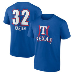 Evan Carter Texas Rangers Fastball Player Name & Number T-Shirt | MLB Discount