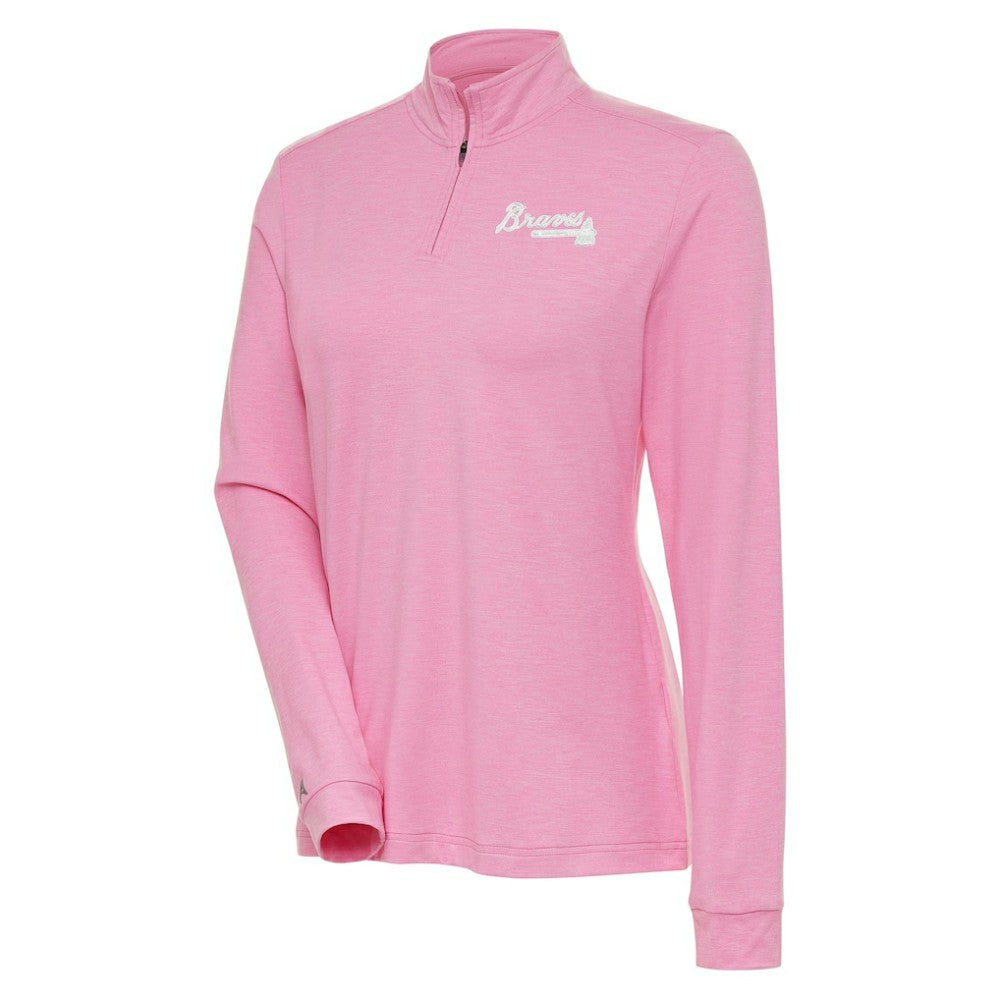 Atlanta Braves Antigua Women's Mentor Quarter-Zip Pullover Top | MLB US