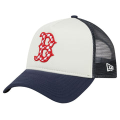 Boston Red Sox New Era Checkered Flag A-Frame Trucker 9FORTY Adjustable Hat | MLB For sale
