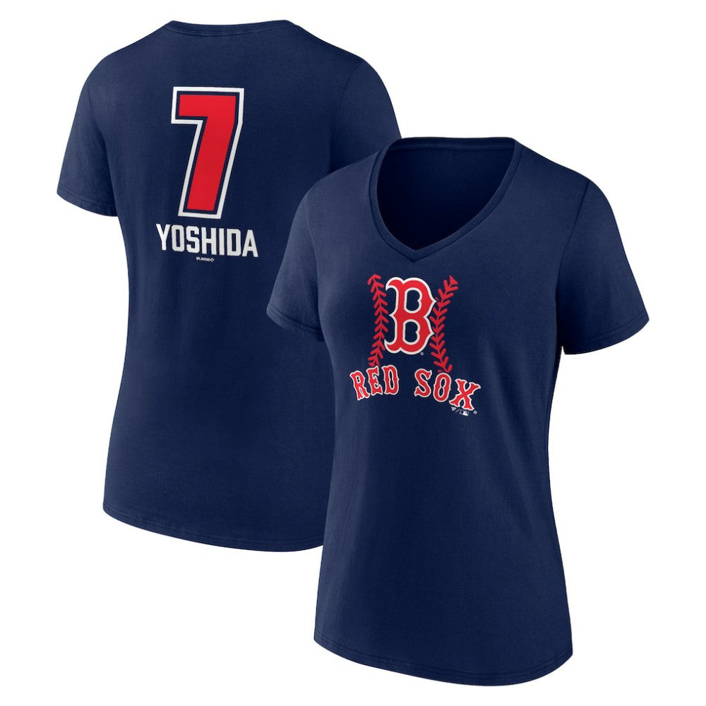 Masataka Yoshida Boston Red Sox Women's Fastball Player Name & Number V-Neck T-Shirt | MLB Discount