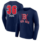 Triston Casas Boston Red Sox Fastball Player Name & Number Long Sleeve T-Shirt | MLB Sale